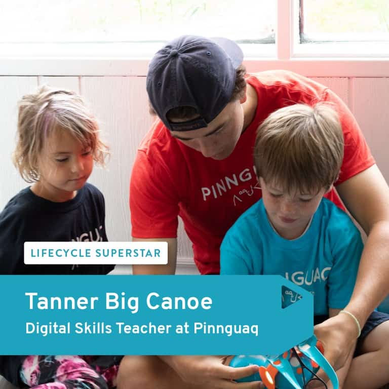 Lifecycle superstar, Tanner teaching students.