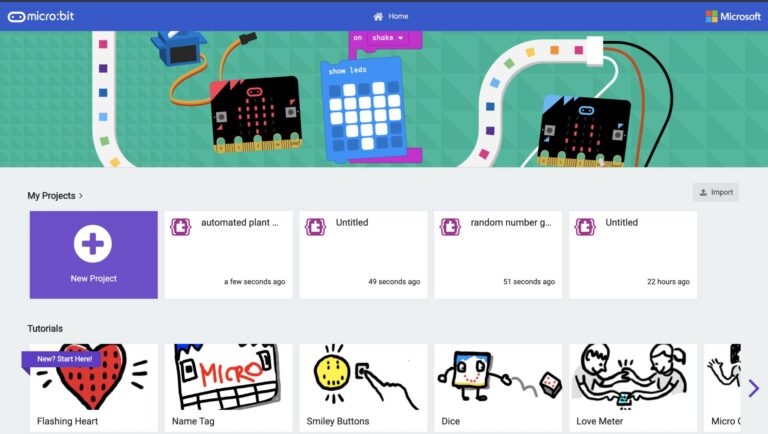 The Microsoft MakeCode interface.