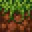 Clumpy block of dirt with grass on top with added shadows and highlights.