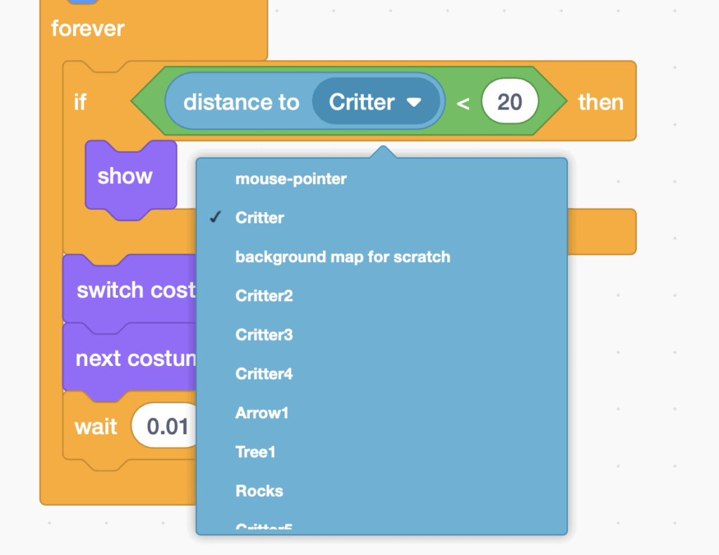 Scratch code blocks stacked together.