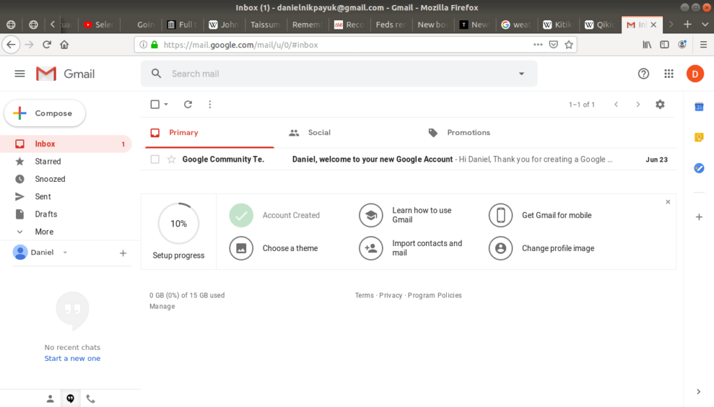 New email from the Google community on Gmail.