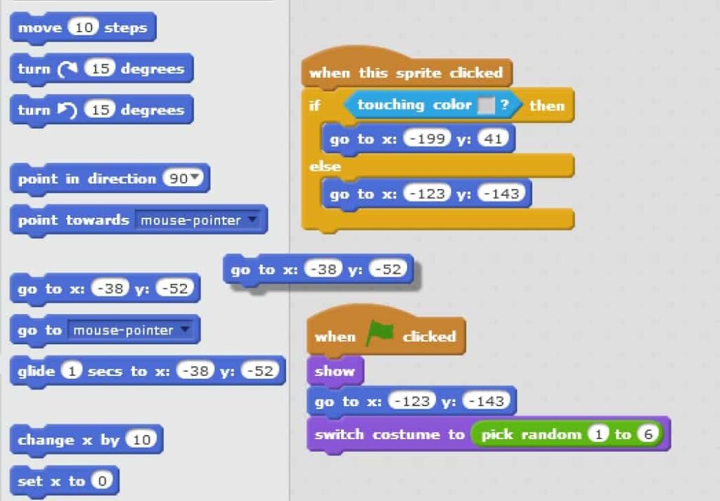 A go to x code block being added to the project code.