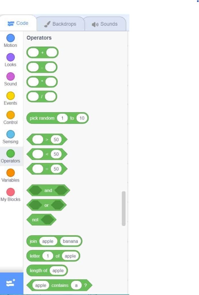Operator block options.
