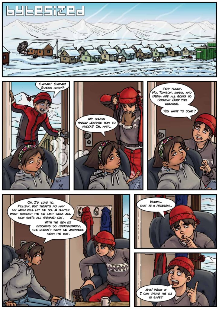 The first page of the bytesized comic by Ian MacLean.