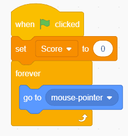 Block code in Scratch.