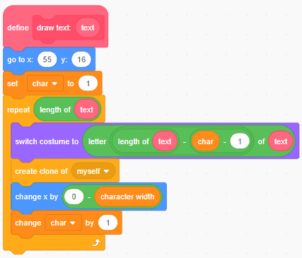 Block code in Scratch.