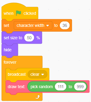 Block code in Scratch.