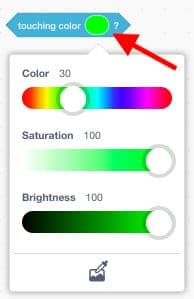 Scratch colour slider with the colour green.