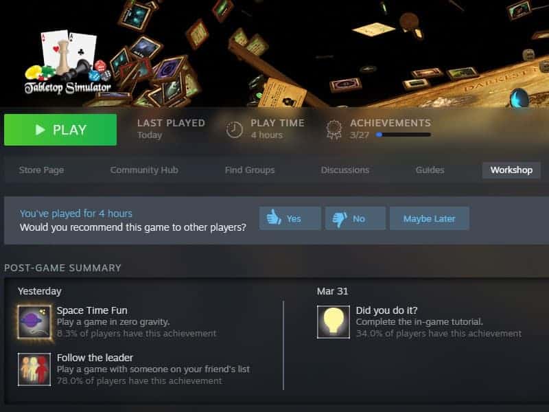 Steam library.